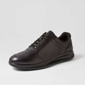 ECCO "AQUET" BLACK LEATHER SNEAKERS SIZE EU 46 / US 12